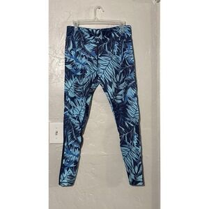 Ori Active Hawaiian Tropical Fern Mesh Long Yoga Pants Leggings New